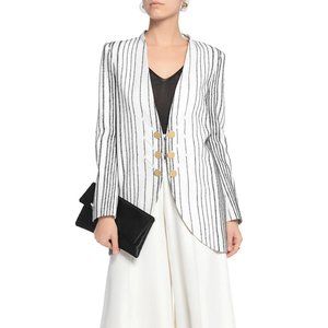 NWT VIONNET Paris Embroidered Ivory Blazer Jacket